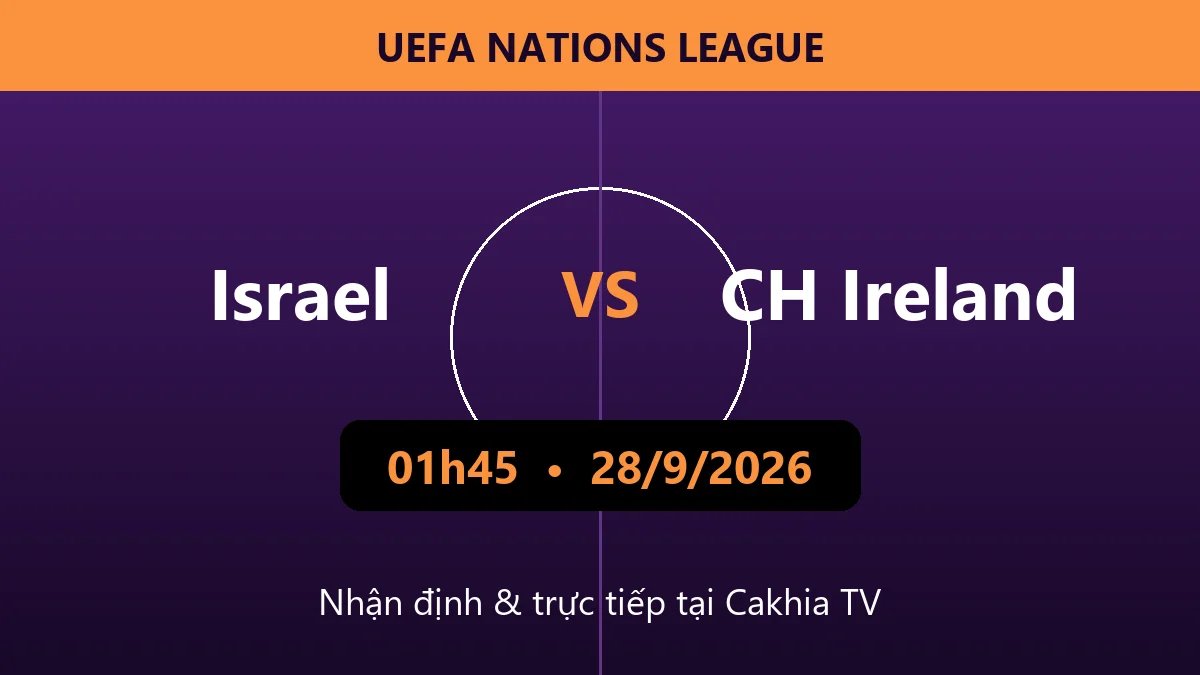 Nhận định Israel vs CH Ireland 01h45 ngày 28/9/2026